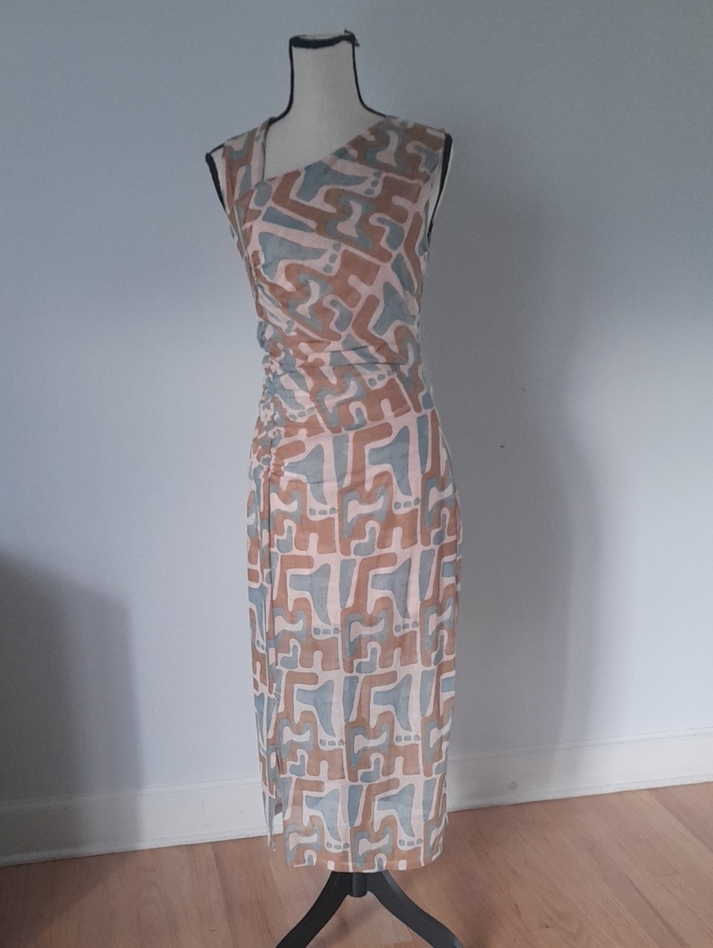 By Anthropologie Asymmetrical Collar Midi Dress
